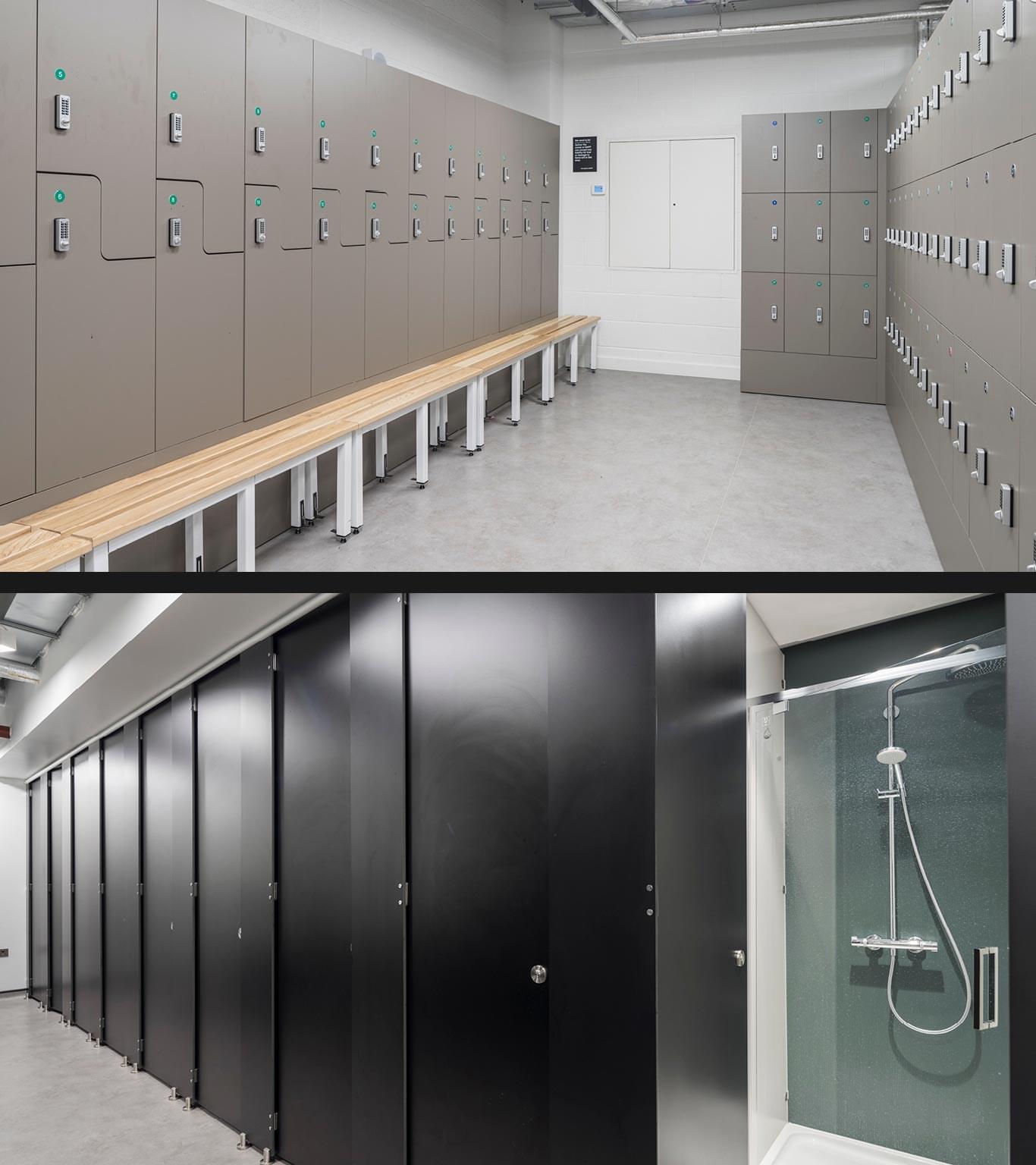 Showers and changing rooms at 50 Bank St