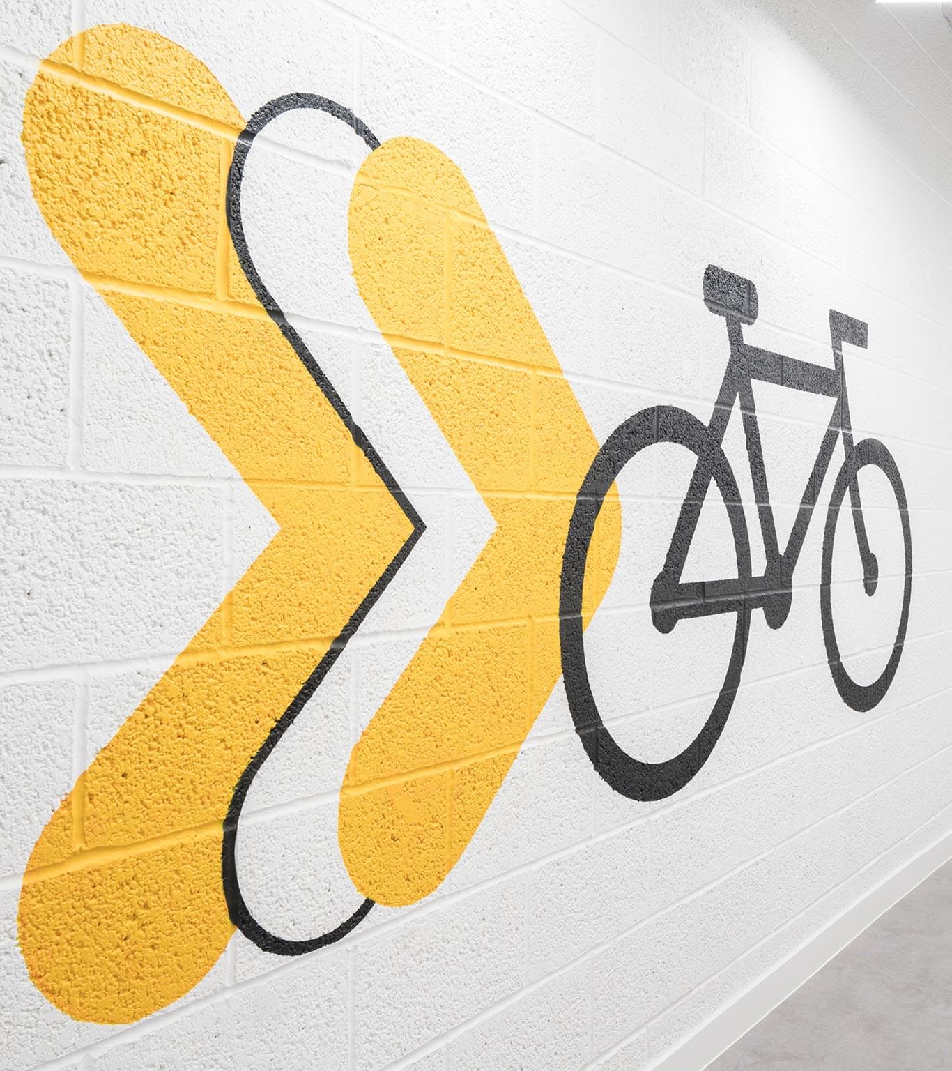 Signage for bicycle storage at 50 Bank Street